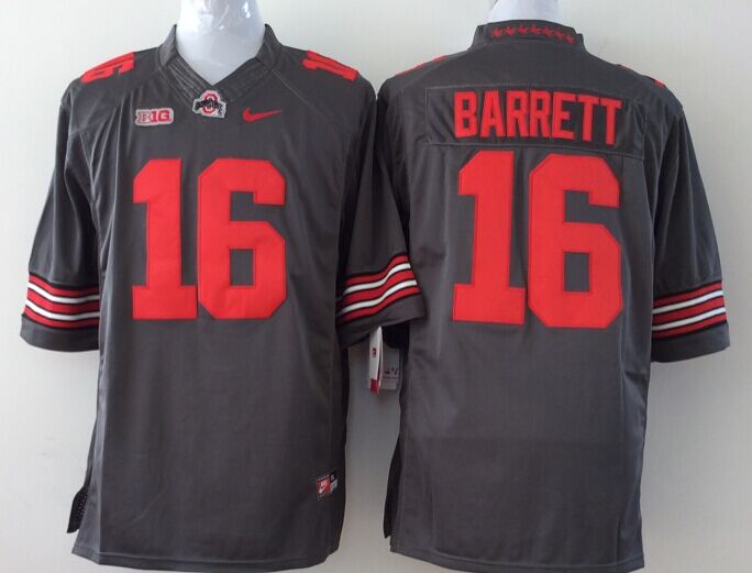 Men's Ohio State Buckeyes JT Barrett #16 Gray Jersey